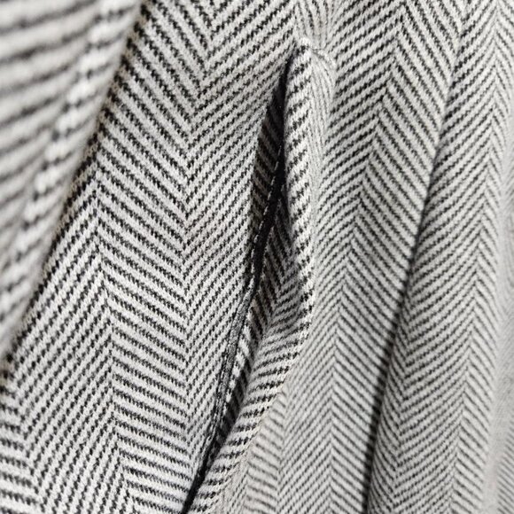 TRENDY GREY HERRINGBONE WRAP BLAZER JACKET  4X  COAT Y2K RETRO WINTER CLASSIC - Picture 6 of 8